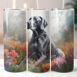 Grey Great Dane 20oz Stainless Steel Tumbler with Straw and‎ Lid